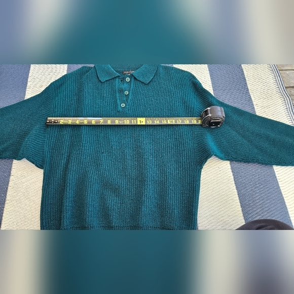 Eileen Fisher 100% Wool Knitted Sweater. Deep Green Size MEDIUM. Collared/button - Picture 9 of 13